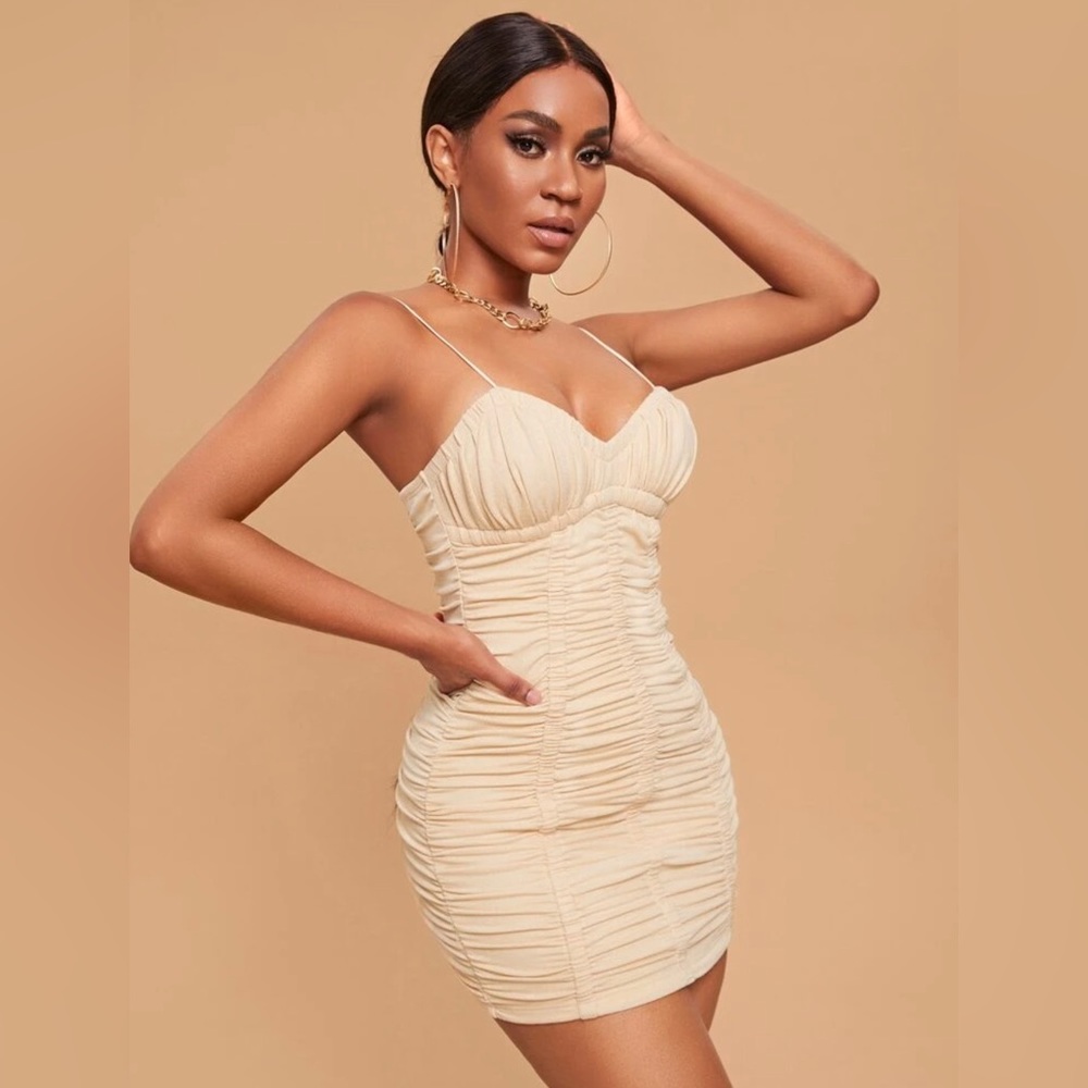 Shein runched bodycon cocktail dress